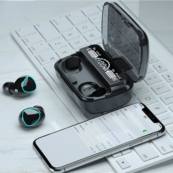 M10 Wireless Bluetooth Earbuds with LED Display, Touch Control, 800mAh Charging Case. Earbuds Wireless Bluetooth, Workout, Earbuds Compatible with iPhone/Samsung/Android, Bluetooth Earbuds with mic