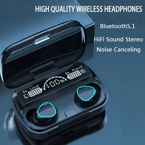 M10 Wireless Bluetooth Earbuds with LED Display, Touch Control, 800mAh Charging Case. Earbuds Wireless Bluetooth, Workout, Earbuds Compatible with iPhone/Samsung/Android, Bluetooth Earbuds with mic