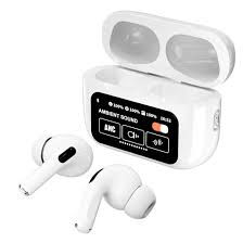 New A9 Pro Earphones Wireless Bluetooth 5.4 Headset ANC Noise Reduction HD Mic Call Earbuds LED Touch Screen Control Headphones